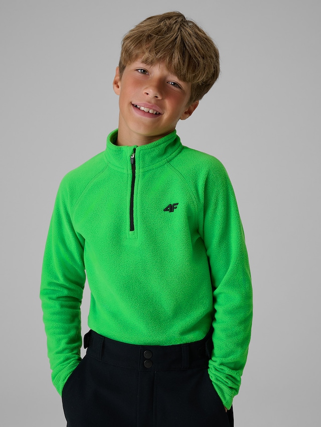 Sporty Chic: Bright Green Fleece with Black Pants Sporty Chic: Bright Green Fleece with Black Pants — Boys Outfits