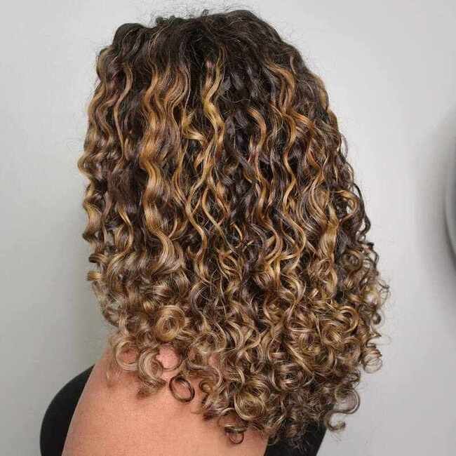 Defined Curls Visual Idea — Balayage Curly Hair