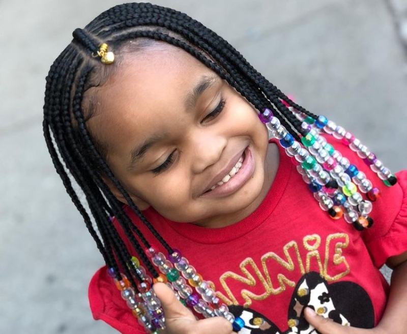 Long Braids With Colorful Beads Galore Long Braids With Colorful Beads Galore — Little Black Girl Hairstyles