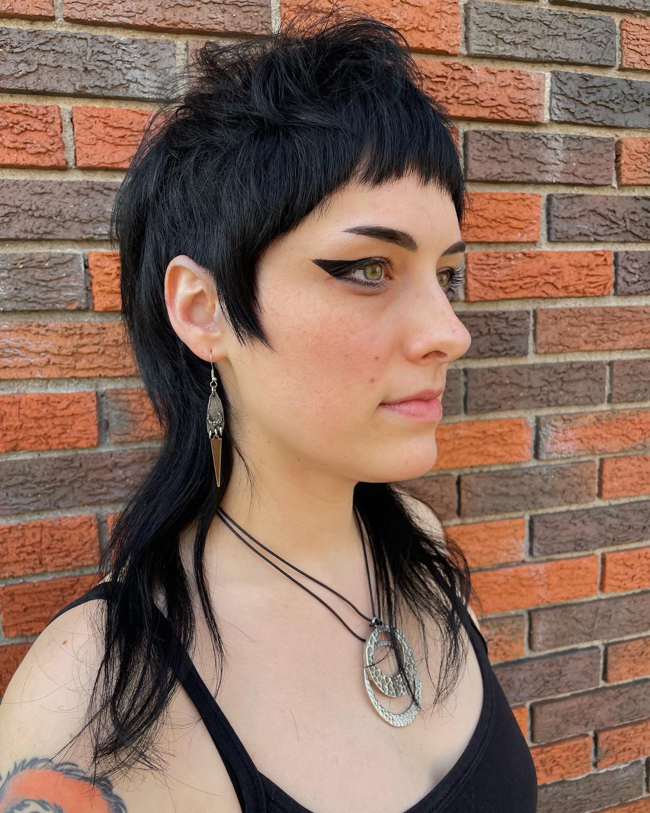Black Mullet with Spiky Top — Mullet Haircuts for Women