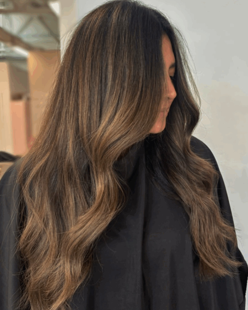Dark Brown Base With Caramel Highlights Visual Idea — Dimensional Brunette