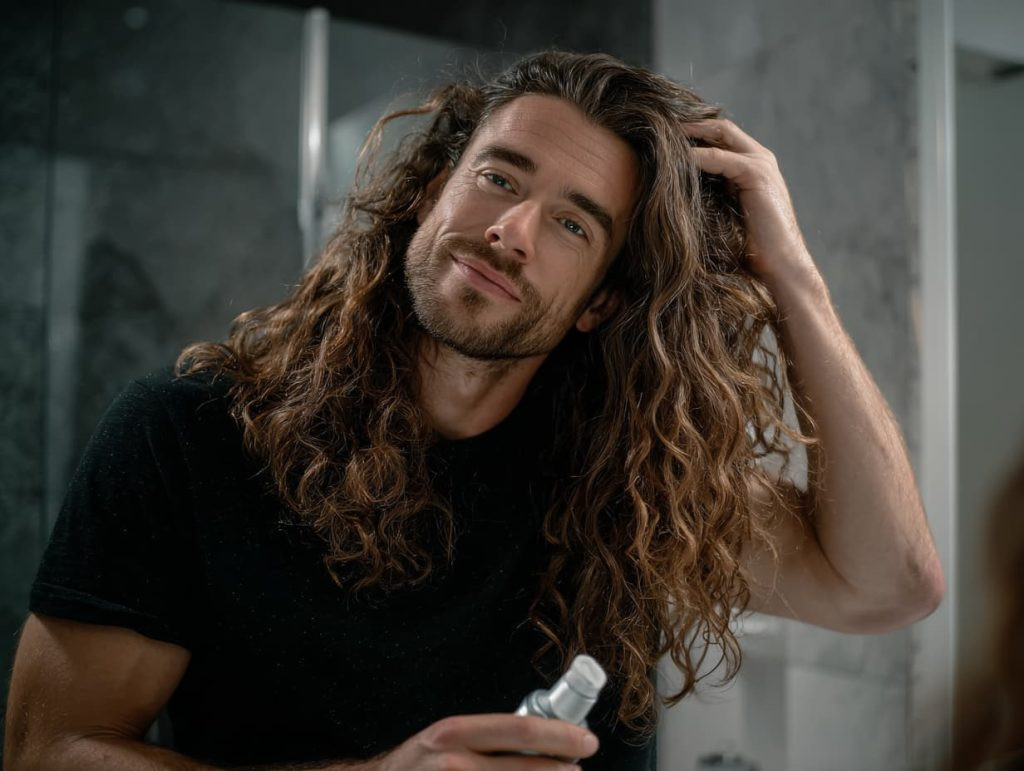 Natural Mid-Back Curls — Long Hairstyles for Men