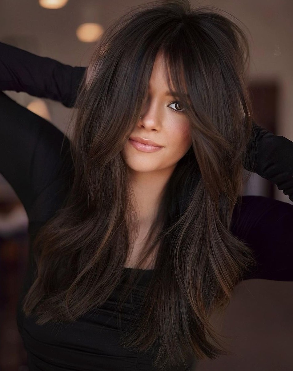 Long Layers With Curtain Bangs Long Layers With Curtain Bangs — Hairstyles for Thick Hair