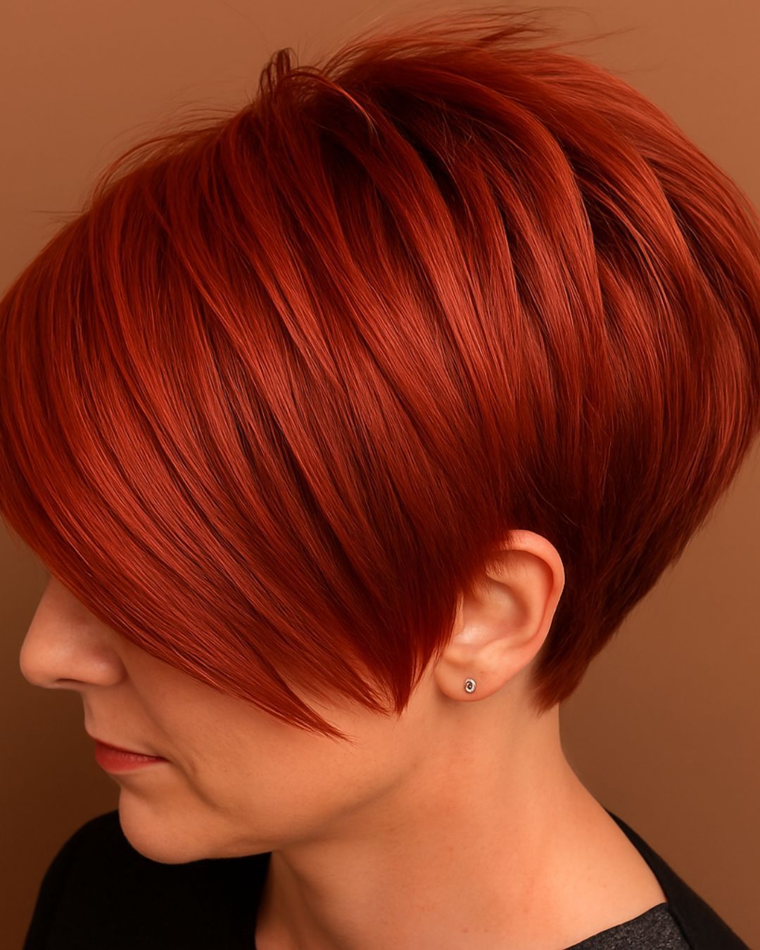 Rich Copper Red Pixie with Layers Rich Copper Red Pixie with Layers — Hair Color Ideas for Short Hair