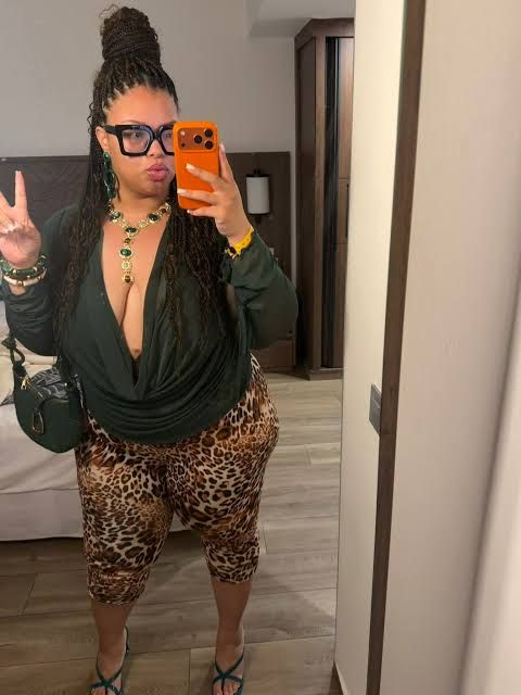 Draped Green Top with Leopard Capri Pants — Jamaica Outfits