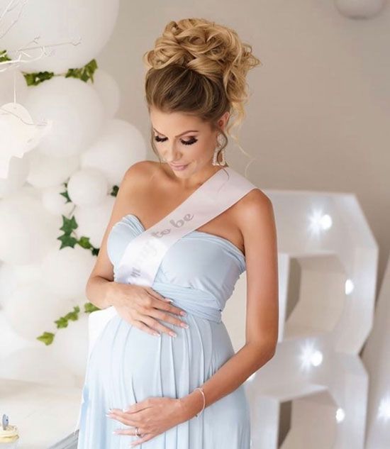 Voluminous Blonde Updo with Soft Curls — Baby Shower Hairstyles