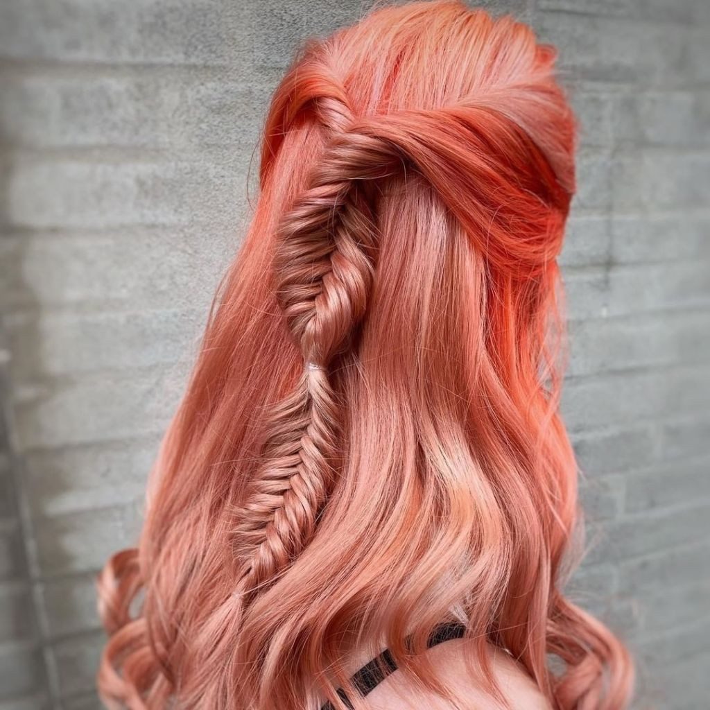 Wavy Half-Up with Fishtail Braid — Braid Colors