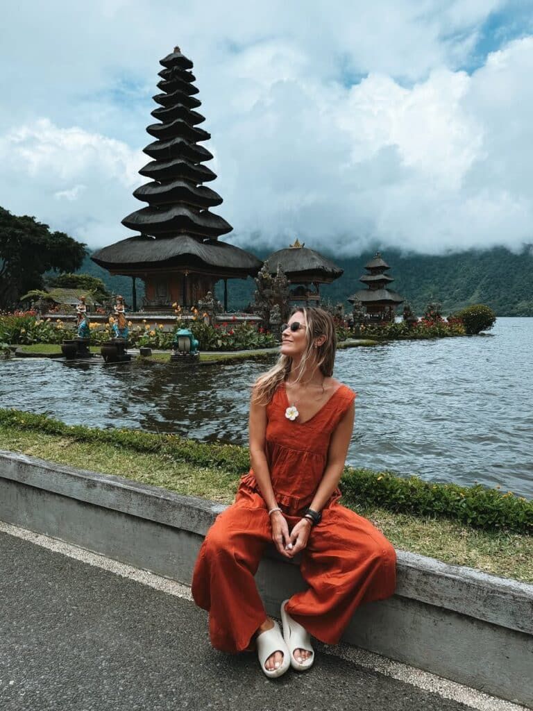 Vibrant Orange Jumpsuit for Temple Visits — Bali Outfits