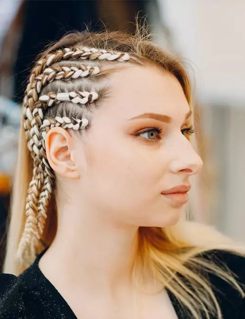 Dutch Braids with Silver Beads Dutch Braids with Silver Beads — Braids for Medium Hair