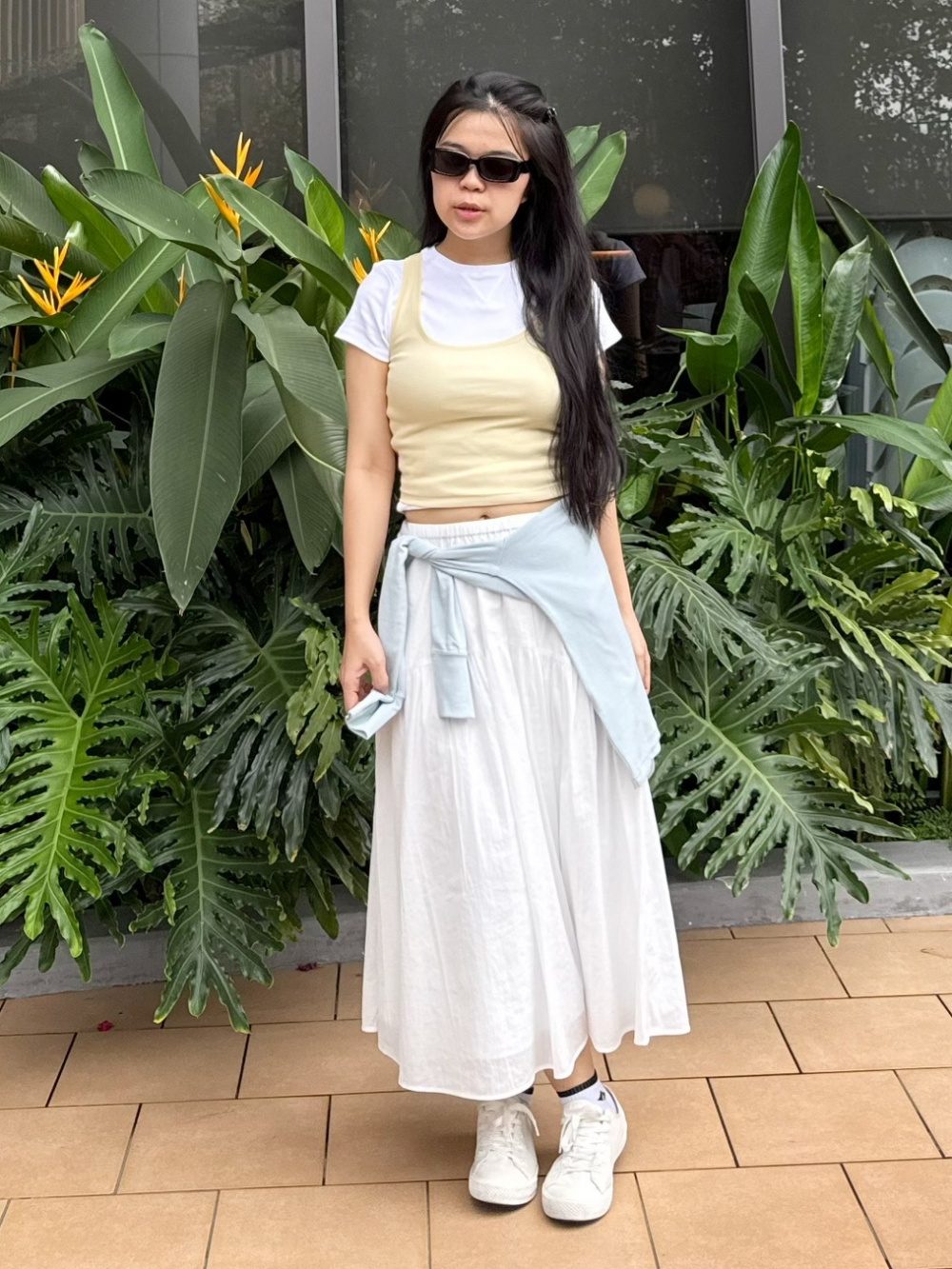 Yellow Cropped Camisole with Tiered Maxi Skirt Yellow Cropped Camisole with Tiered Maxi Skirt — Soft Girl Outfits