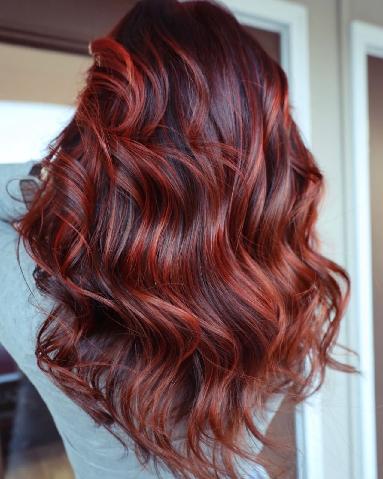 Dark Base With Copper and Red Highlights Dark Base With Copper and Red Highlights — Red Hair with Highlights