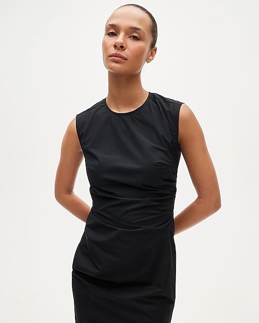 Navy Crepe Wrap Dress with V-Neck for a Professional Interview Navy Crepe Wrap Dress with V-Neck for a Professional Interview — Interview Dresses