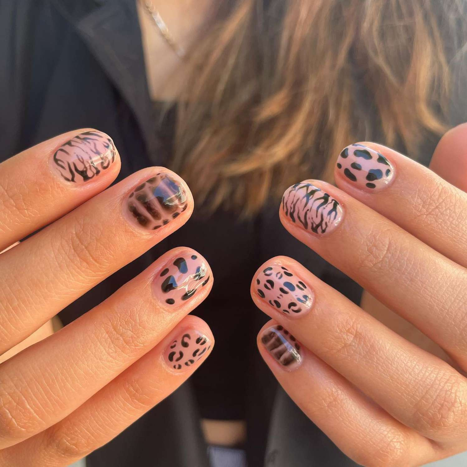 Mixed Animal Prints Leopard Tiger Zebra Visual Idea — Animal Print Nails