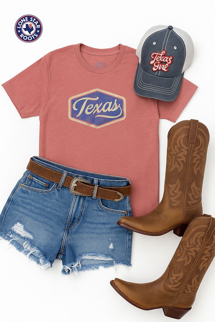 Rose Graphic Tee with Distressed Denim Shorts and Baseball Cap Rose Graphic Tee with Distressed Denim Shorts and Baseball Cap — Texas Outfits