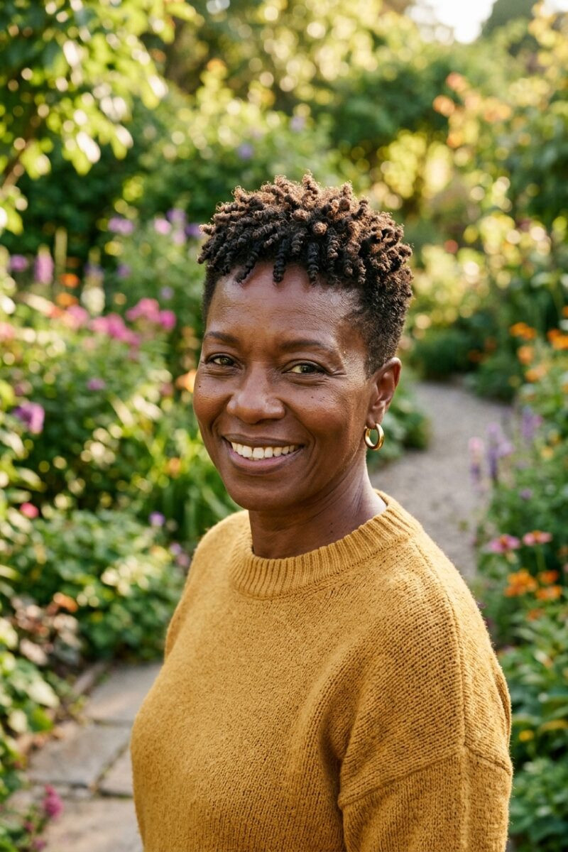 Short Dark Brown Twists — Natural Hairstyles Over 50