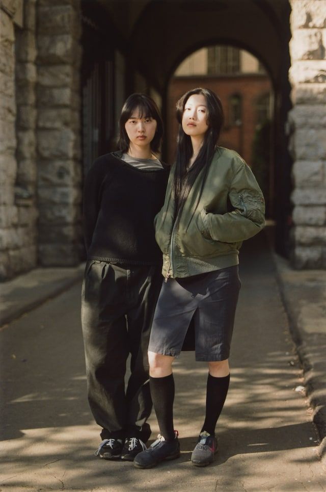 Casual Urban Duo: Sweater, Jeans, and Bomber Jacket Casual Urban Duo: Sweater, Jeans, and Bomber Jacket — Berlin Outfits