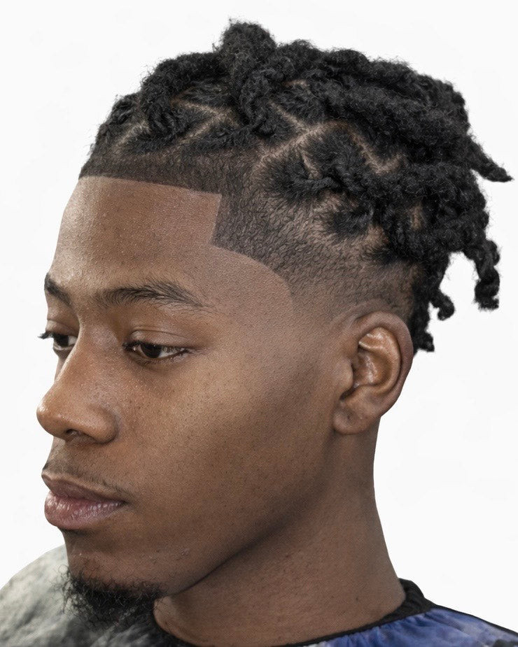Defined Coils Middle Part Low Taper Fade Defined Coils Middle Part Low Taper Fade