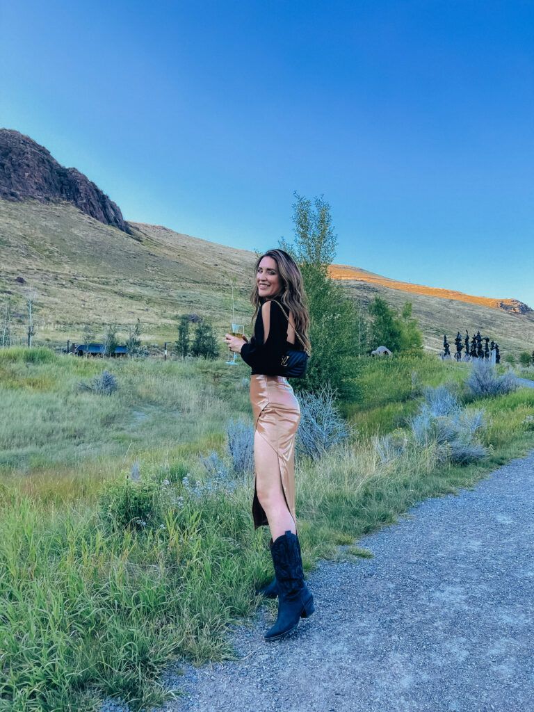 Patent Leather Skirt with Cowboy Boots — Ranch Outfits