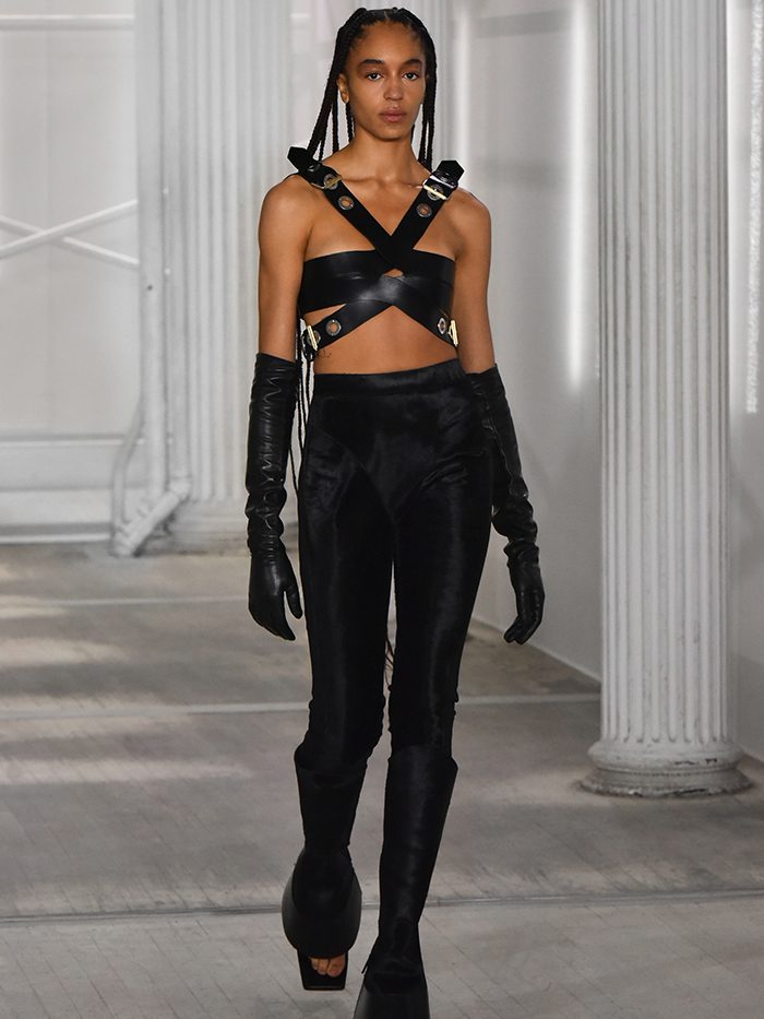 Leather Harness Top with Velvet Pants Leather Harness Top with Velvet Pants — Pop Punk Outfits