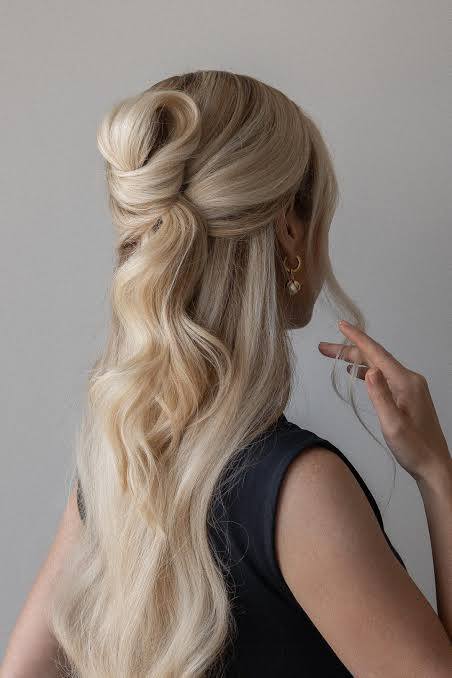 Mid-Back Twisted Knot Half Updo — Prom Updos