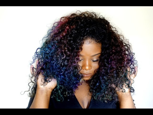 Collarbone Layers With Blue Purple And Green Collarbone Layers With Blue Purple And Green — Oil Slick Hair