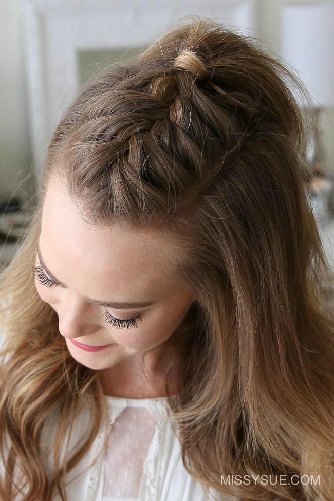 Half-Up French Braid Crown Detail