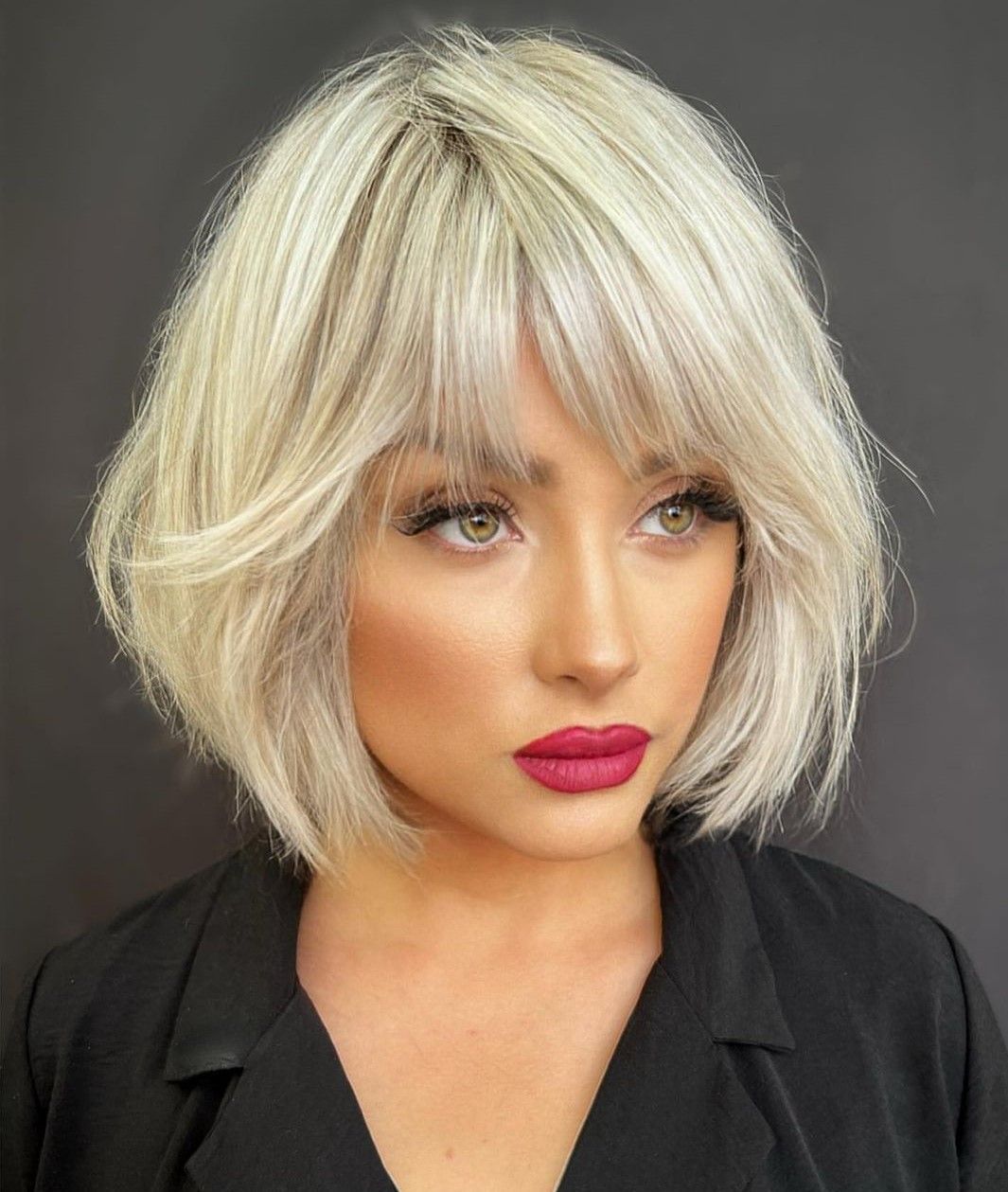 Platinum Bob With Face-Framing Bangs Platinum Bob With Face-Framing Bangs — Haircuts with Bangs