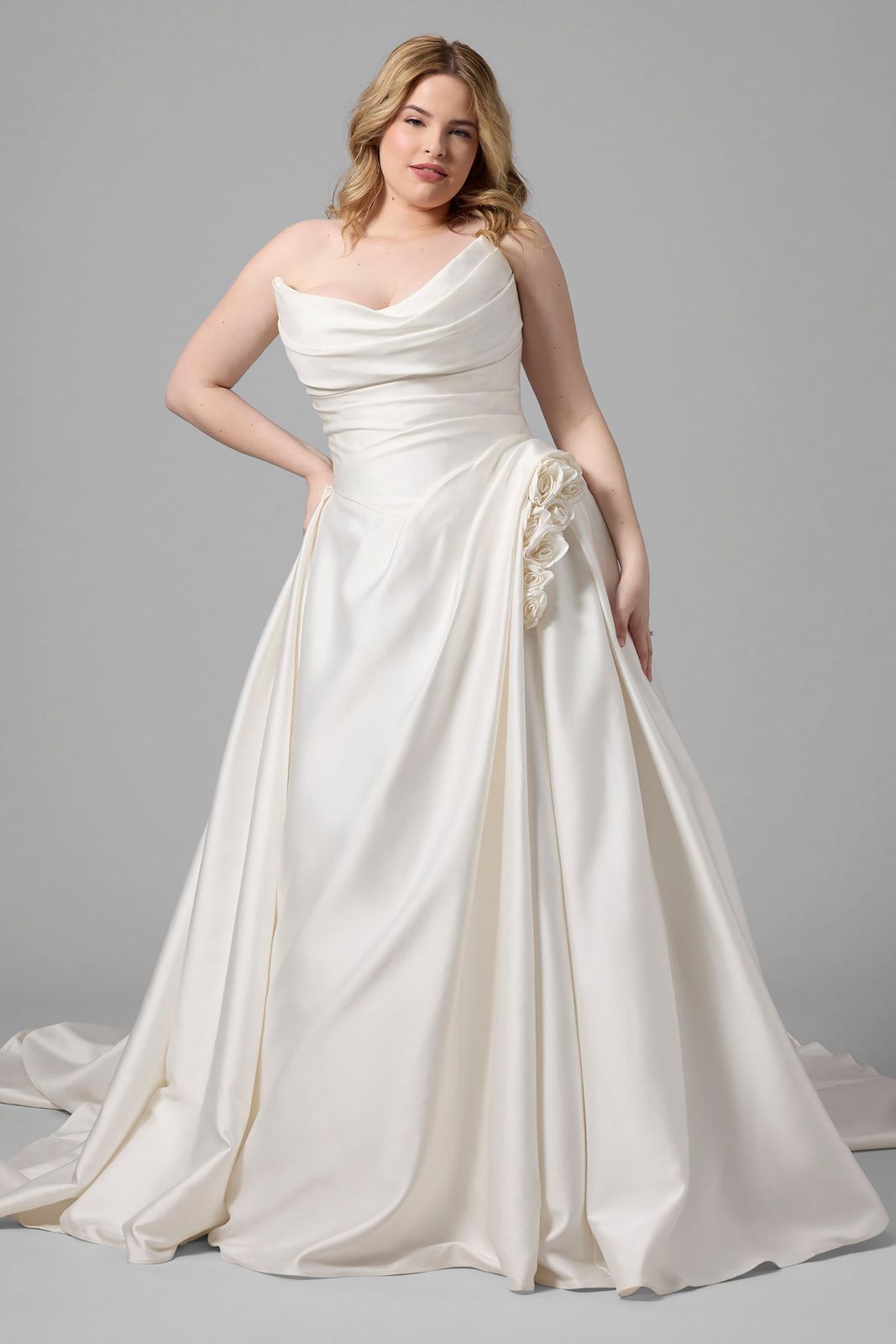 Ivory Satin Ballgown for a Wedding Ivory Satin Ballgown for a Wedding — Dresses for Women Over 60