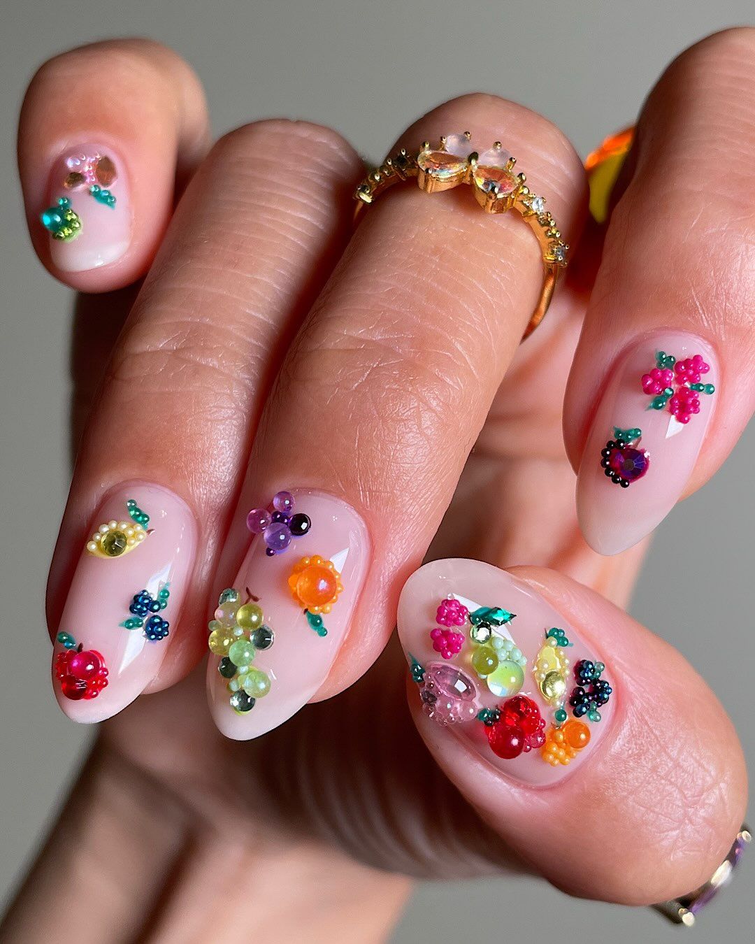 Glossy Base With Matte Glossy Charms Visual Idea Glossy Base With Matte Glossy Charms Visual Idea — Colorful Nails