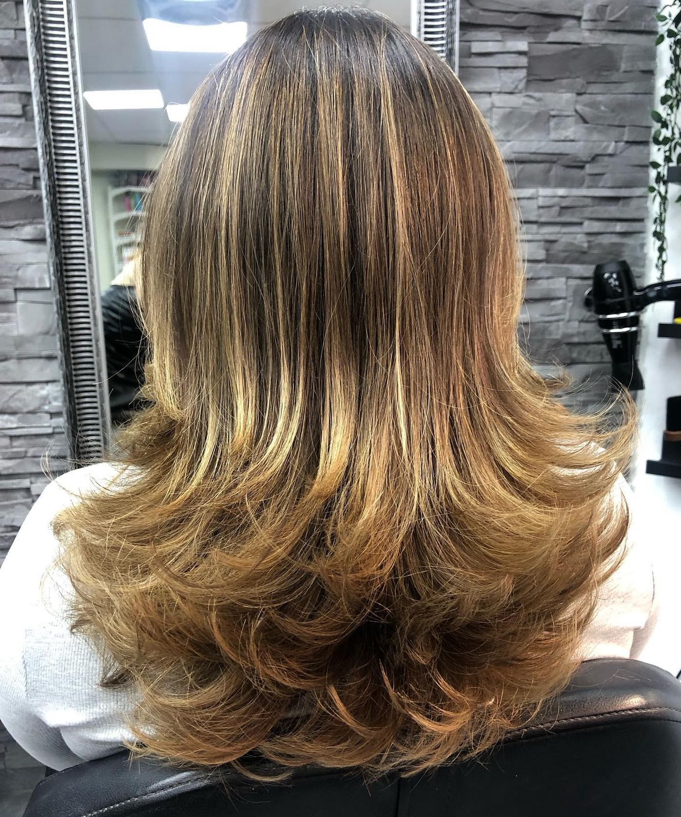 Honey Blonde Mid-Back With Feathered Layers Honey Blonde Mid-Back With Feathered Layers — Feathered Hair