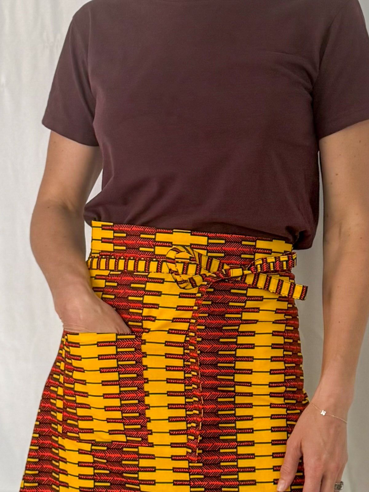 African Print Wrap Skirt with T-Shirt African Print Wrap Skirt with T-Shirt — Wrap Skirt Outfits