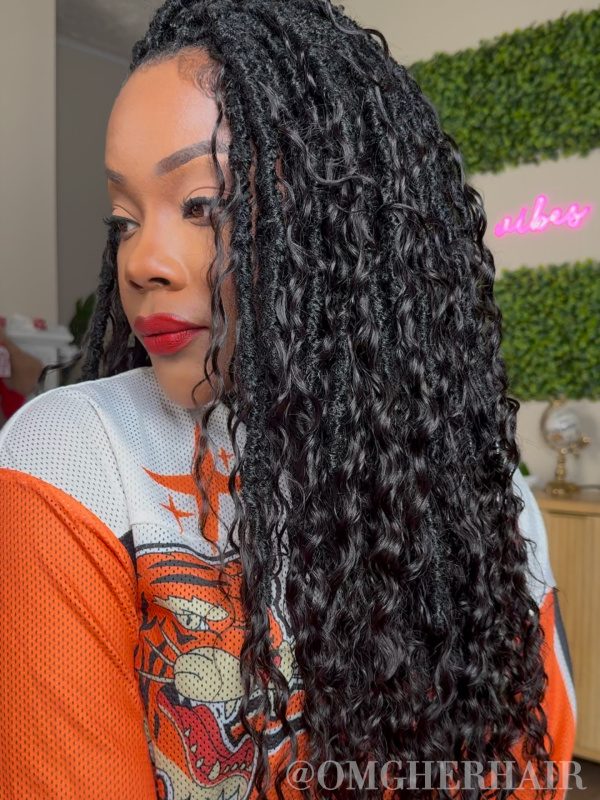 Black to Brown Locs with Defined Curls — Boho Locs
