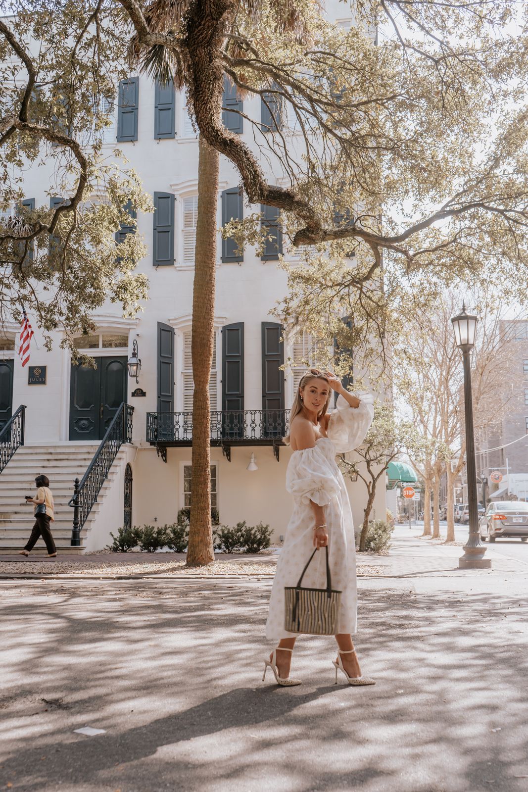 Ivory Jacquard Midi Dress with Voluminous Sleeves Ivory Jacquard Midi Dress with Voluminous Sleeves — Savannah Outfits