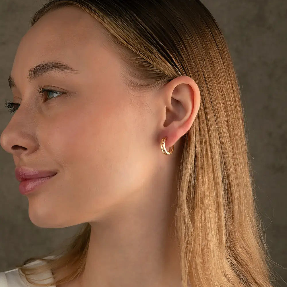 Classic Pairing: White Top and Gold Hoops — Gold Hoops Outfits