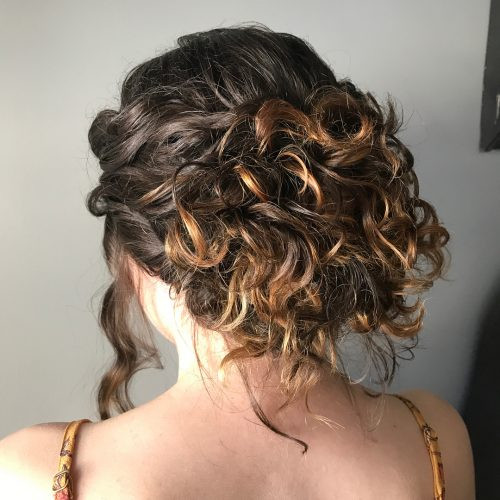 Dark Brown With Warm Caramel Highlights Visual Idea Dark Brown With Warm Caramel Highlights Visual Idea — Prom Hairstyles for Curly Hair