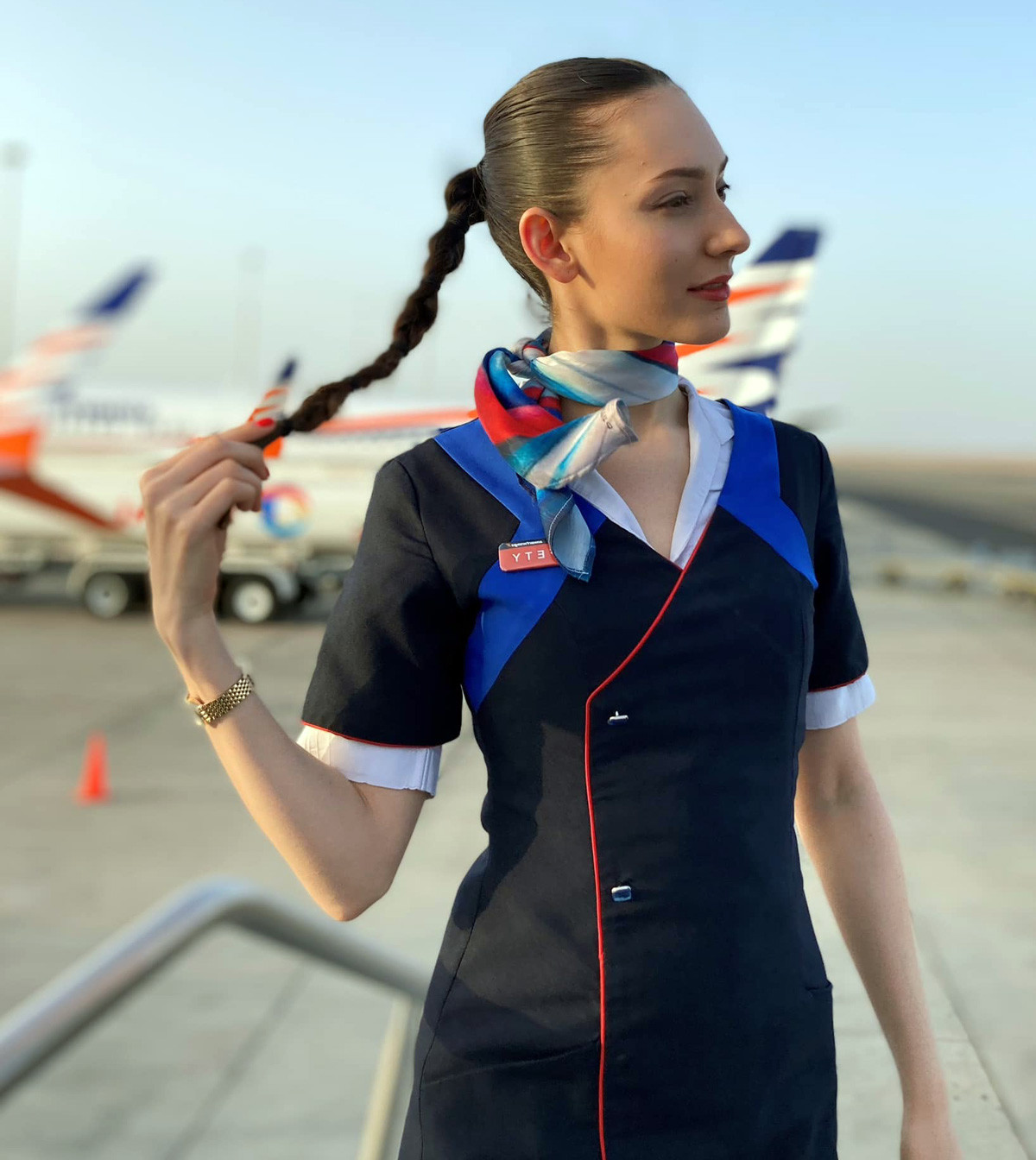 Long Braided Ponytail — Hairstyles for Flight Attendants