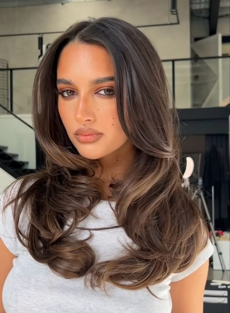 Long Layers Face-Framing Pieces Visual Idea Long Layers Face-Framing Pieces Visual Idea — Expensive Brunette