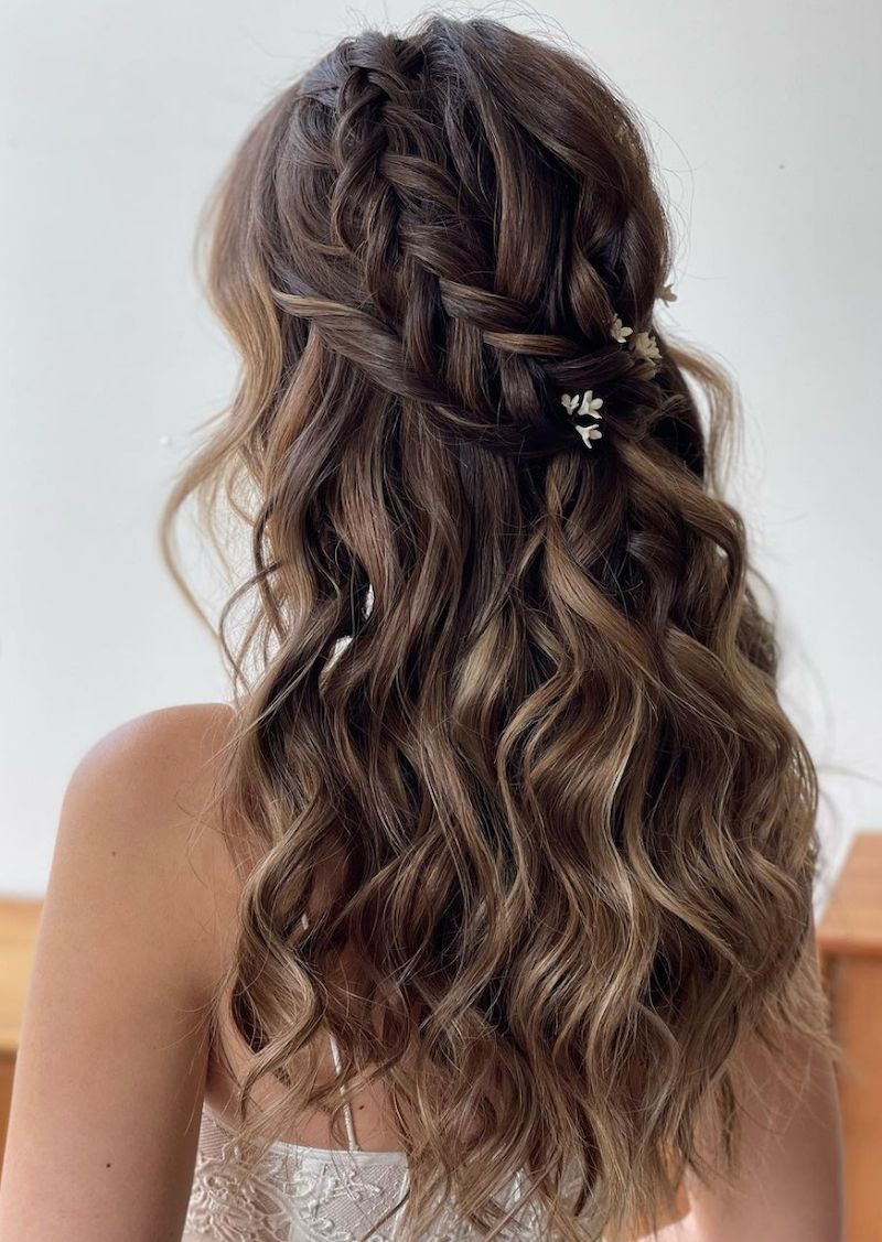 Long Layers Visual Idea Long Layers Visual Idea — Half Up Half Down with Bangs