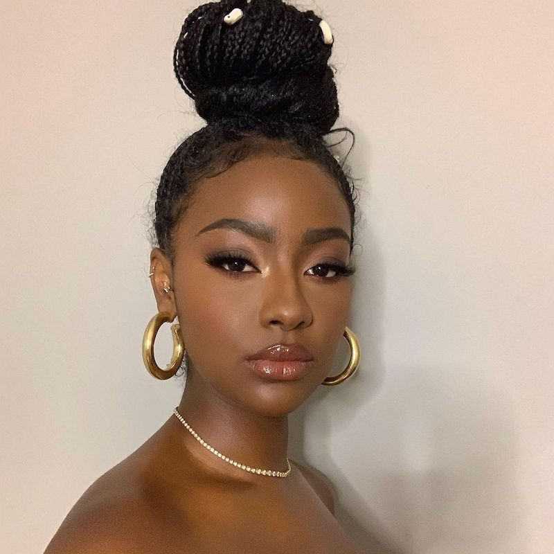 Neat High Bun — Knotless Braids Updo