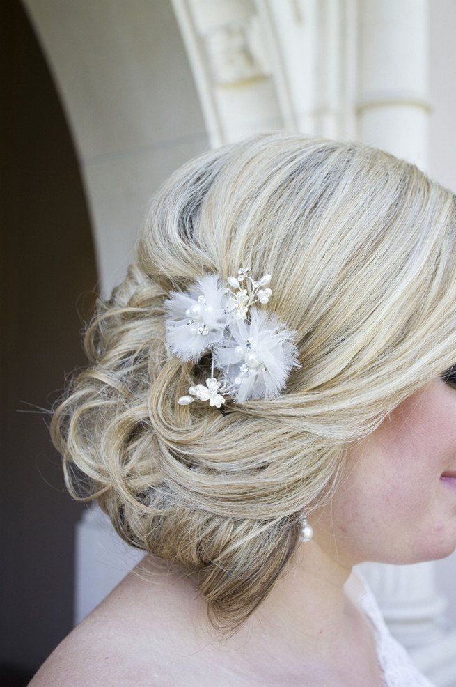 Blonde Updo With Pearl Accessory — Vintage Wedding Hairstyles