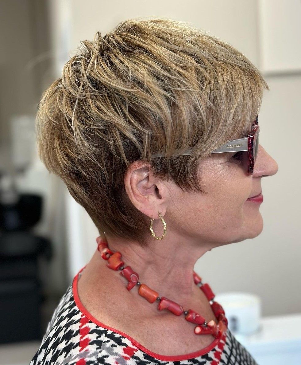 Blonde With Highlights Visual Idea Blonde With Highlights Visual Idea — Pixie Cut for Women Over 60