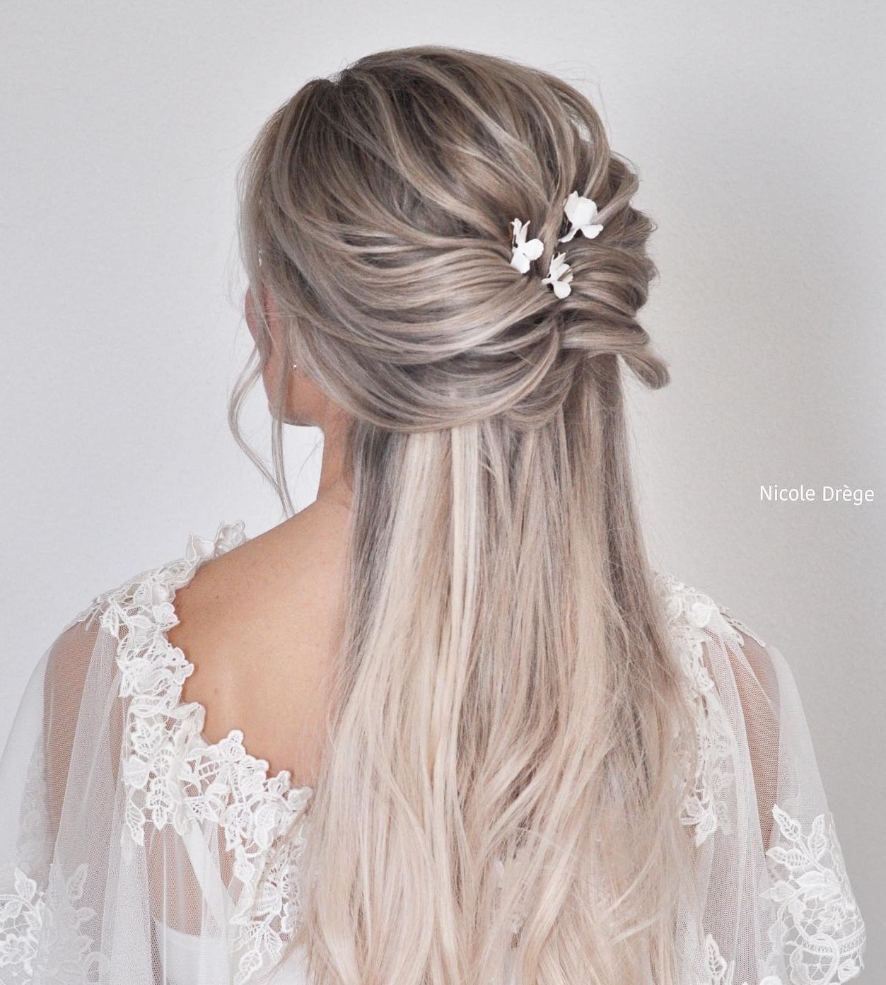 Half-Up With Braids and Waves Half-Up With Braids and Waves — Wedding Hairstyles for Thin Hair