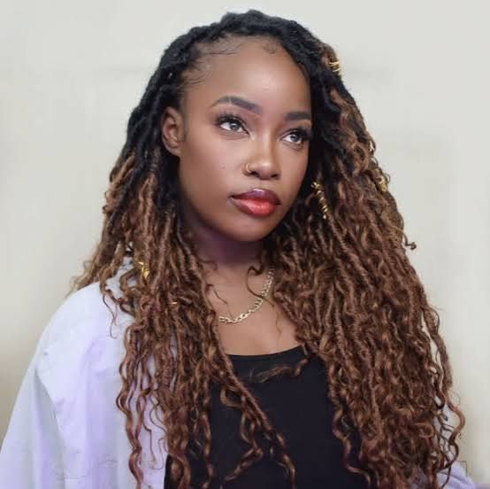 Loc Braids with Brown Highlights Loc Braids with Brown Highlights