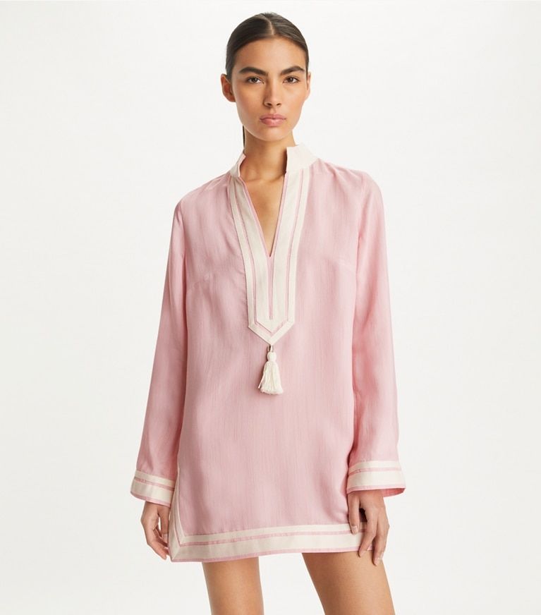 Pink Tunic with Tassel Detail for Casual Wear Tory Burch Outfits