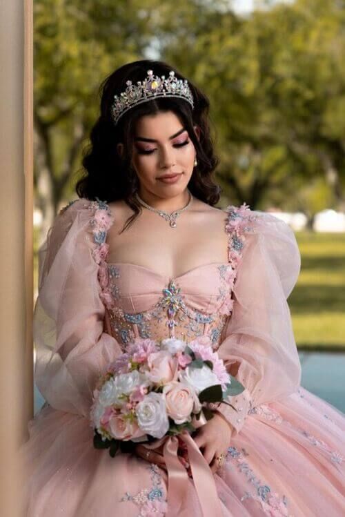 Shoulder Length Half-Up Waves — Quinceanera Hairstyles