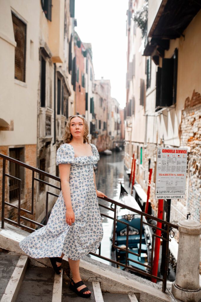 Floral Midi Dress for Sightseeing Comfort — Venice Outfits