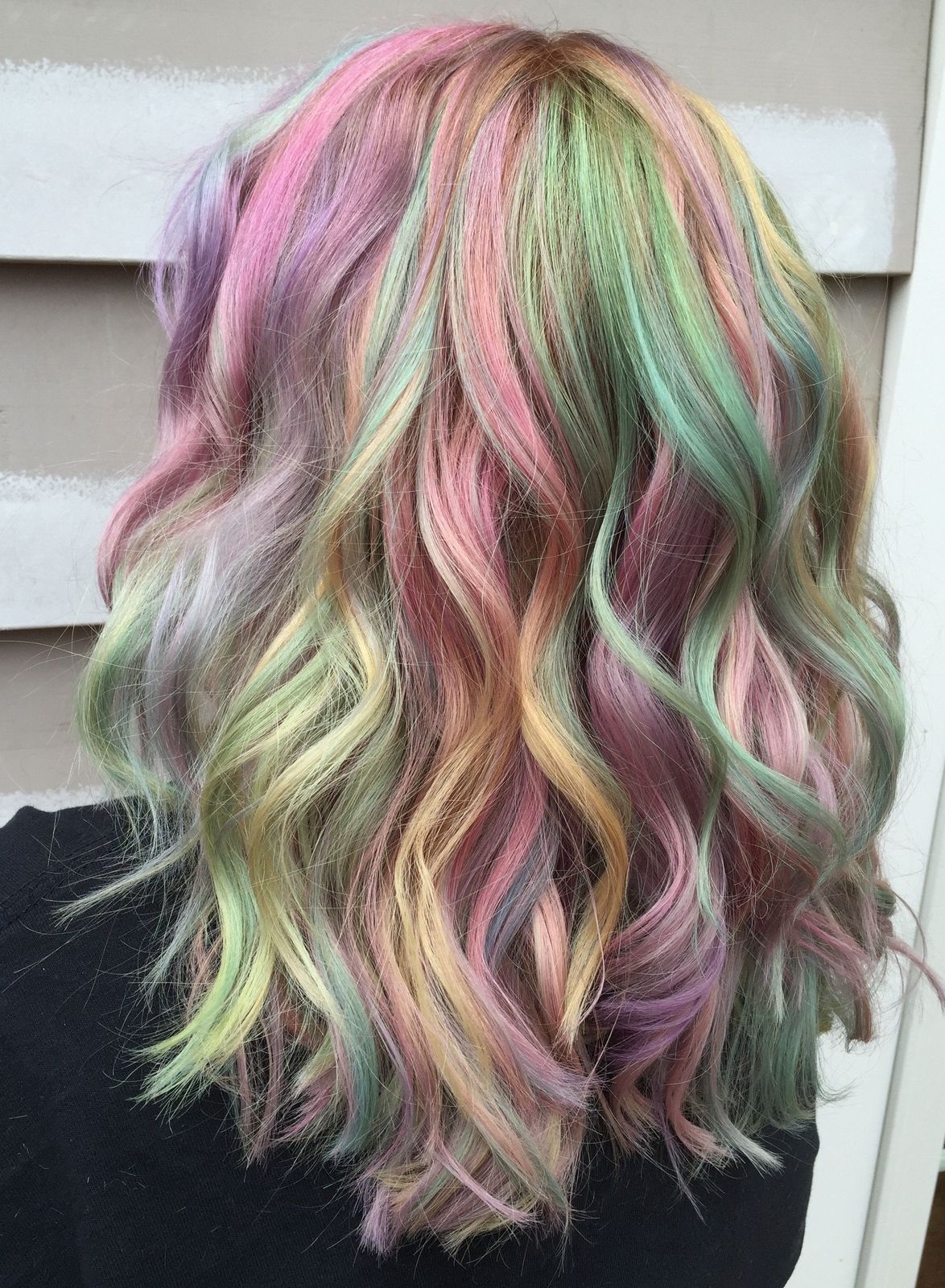 Collarbone Visual Idea Collarbone Visual Idea — Pastel Rainbow Hair