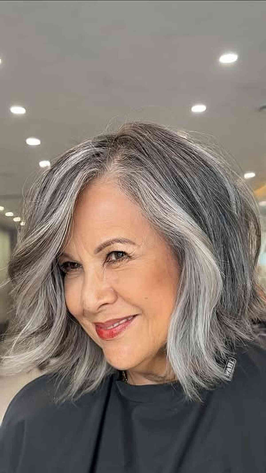 Collarbone-Length Visual Idea Collarbone-Length Visual Idea — Gray Hair Styles
