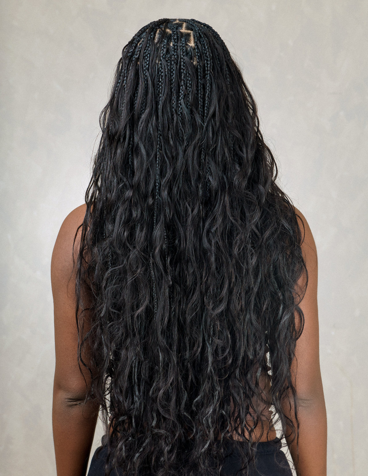 Mid-Back Knotless Braids with Bohemian Curls — Knotless Braids with Curls