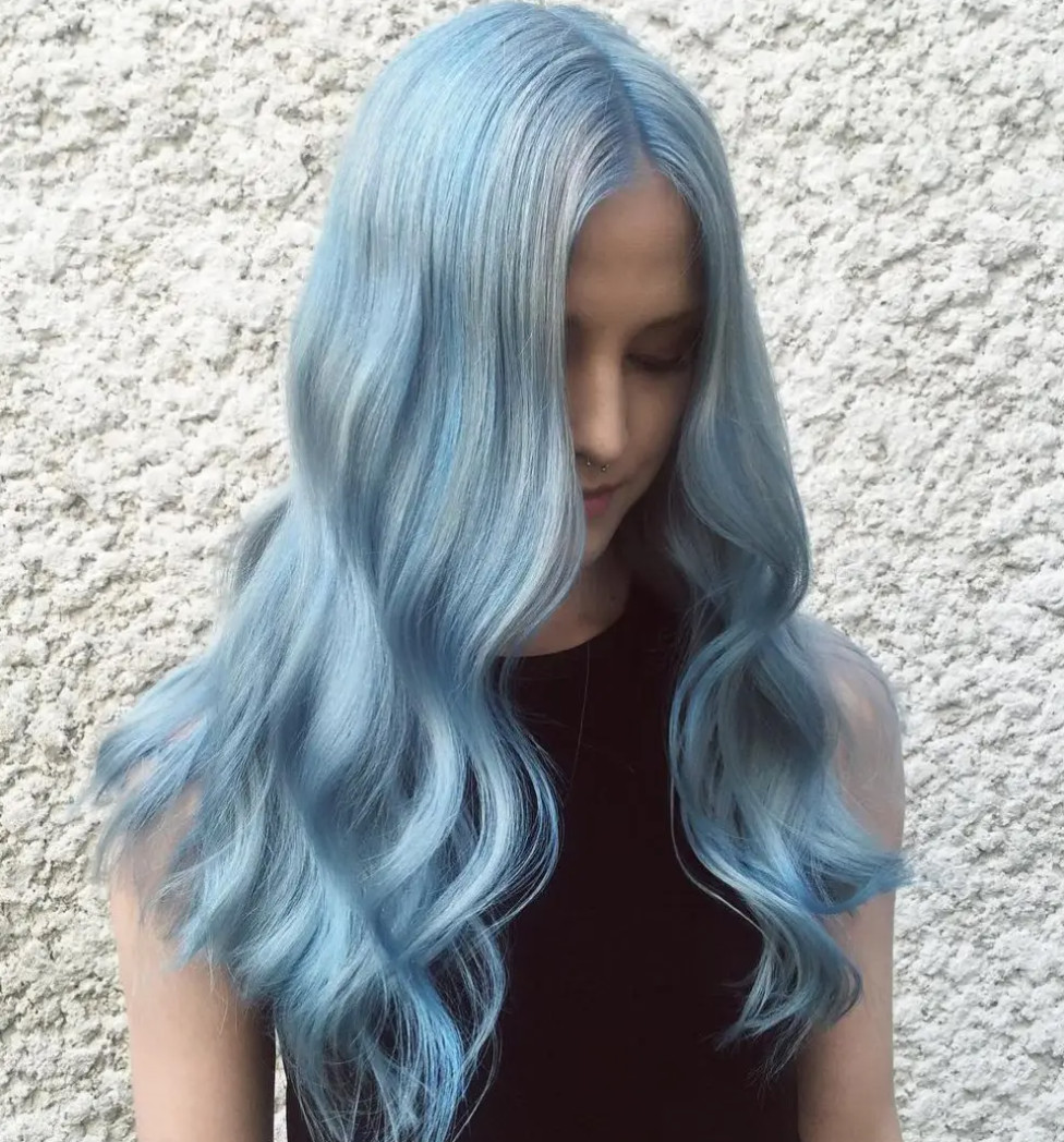 Icy Light Blue With Silver Undertones Visual Idea Icy Light Blue With Silver Undertones Visual Idea — Blue Hair